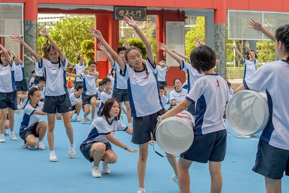 Secondary 2 CnME Aesthetics - Students dancing to the beat of the drums.JPG