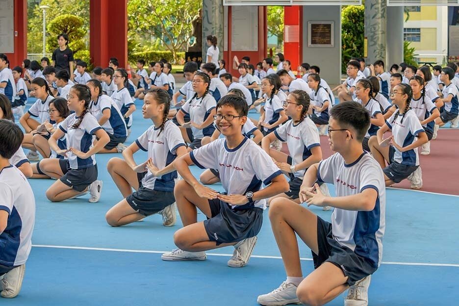 Secondary 2 CnME Aesthetics - Posing during our dance.JPG